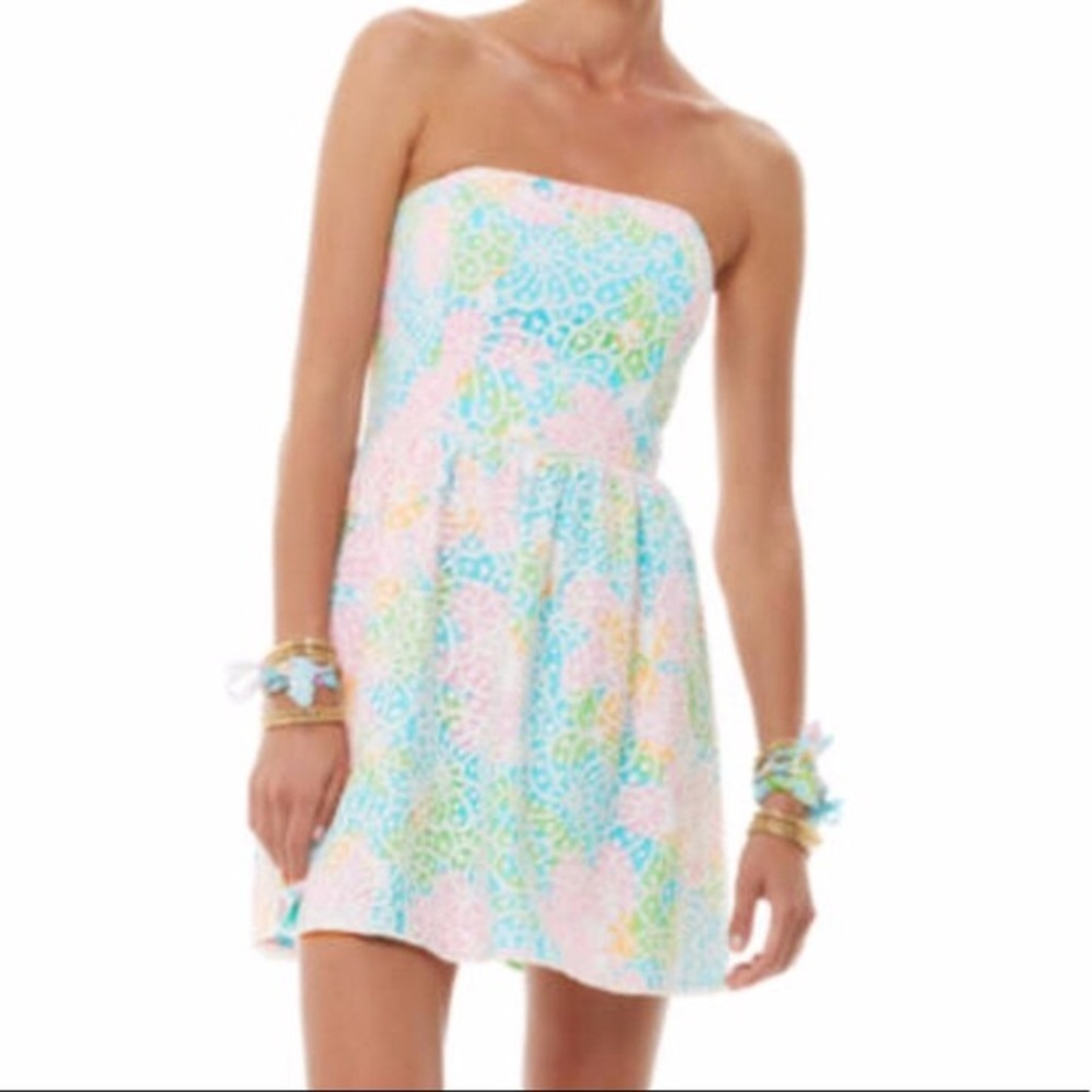 Lilly Pulitzer Lottie lace overlay strapless dress